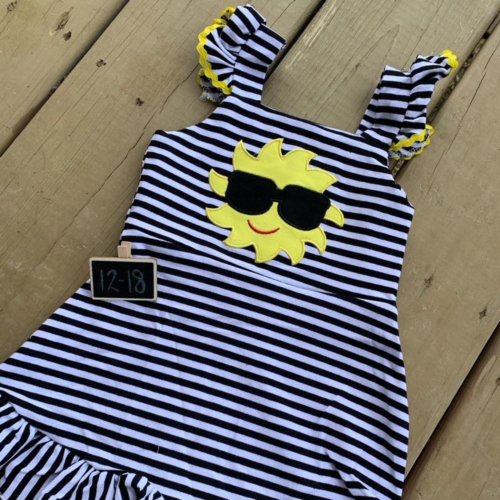 Stripe ruffle sun dress